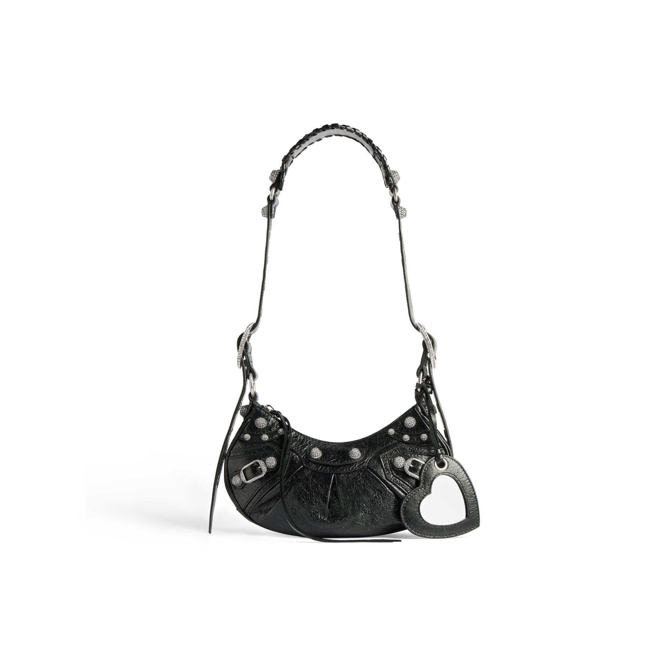 Balenciaga Le Cagole XS Shoulder Bag With Rhinestones Black - Women's -Lambskin | Balenciaga