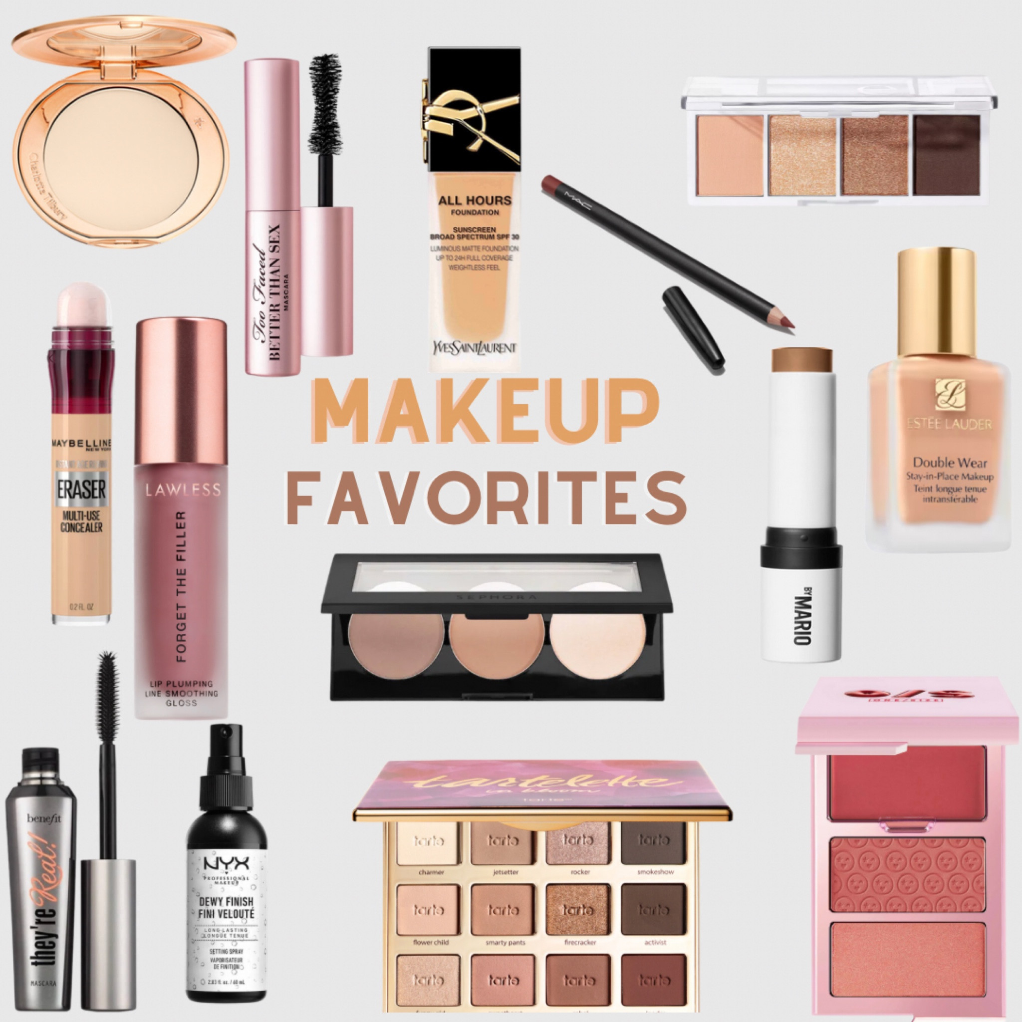 Makeup routine, skincare, tarte, elf, Charlotte tilbury, Estée Lauder, nyx, YSL, beauty, concealer, foundation, bronzer, blush 

#LTKGiftGuide #LTKbeauty