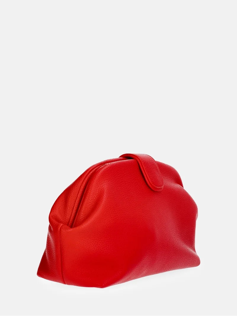 Free Assembly Women's Faux Leather Clutch Handbag, Red Engine | Walmart (US)