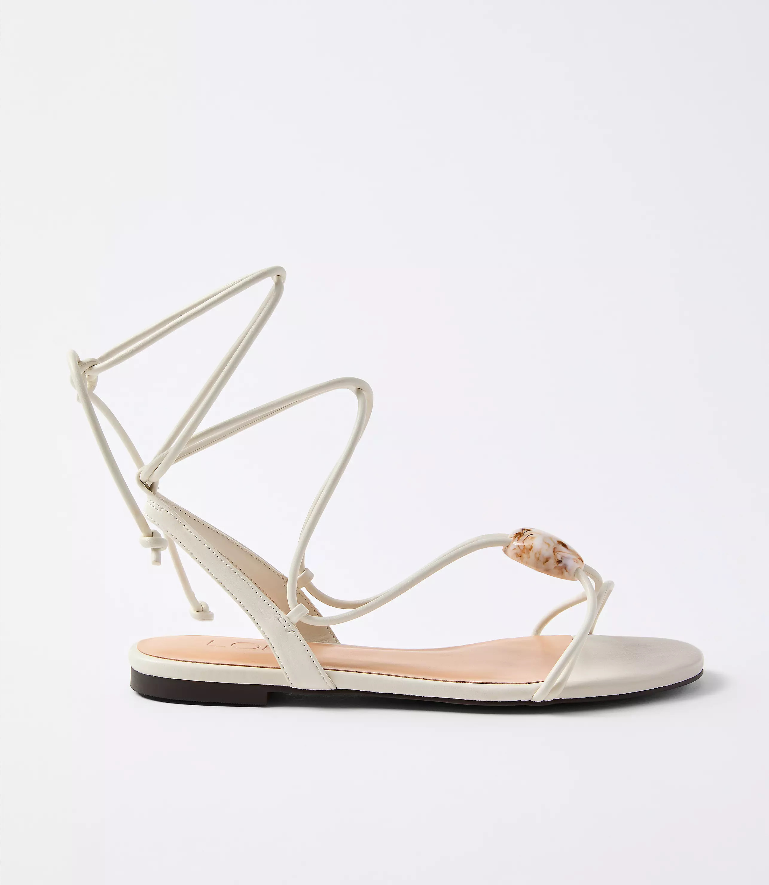 Resin Trim Lace Up Sandals | LOFT