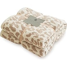 MH MYLUNE HOME Large Soft Micro Plush Leopard Blanket (71x78 inches, Khaki) Warm Reversible Cheet... | Amazon (US)