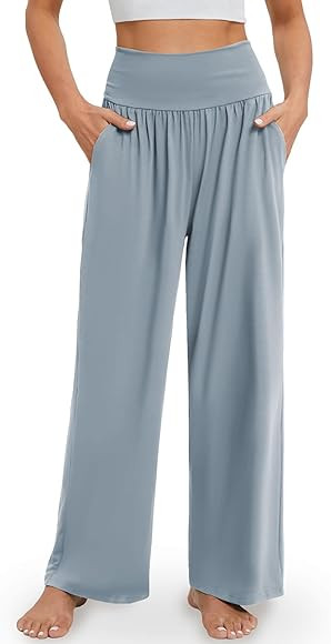 Gracyoga Wide Leg Yoga Pants for Women Casual Loose Cozy Sweatpants High Waisted Lounge Pajama Fl... | Amazon (US)