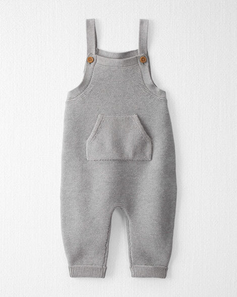 Little Planet Baby Organic Cotton Sweater Knit Overalls in Heather Grey Baby Size NB Heather Grey | Carter's