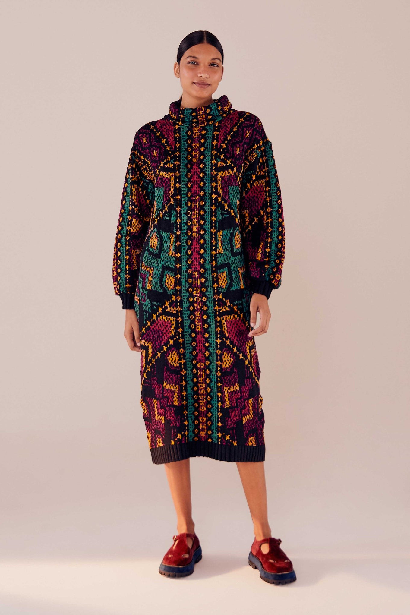 yawanawa stripes midi sweater dress | FarmRio (US)