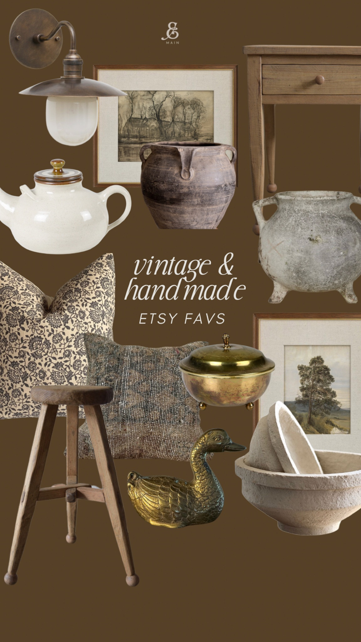 Vintage and handmade at sea favorites, brass pot, cement, planter, vintage base, vintage stools, black, print pillows, brass lighting amazon home, amazon finds, walmart finds, walmart home, affordable home, amber interiors, studio mcgee, home roundup 

#LTKHome