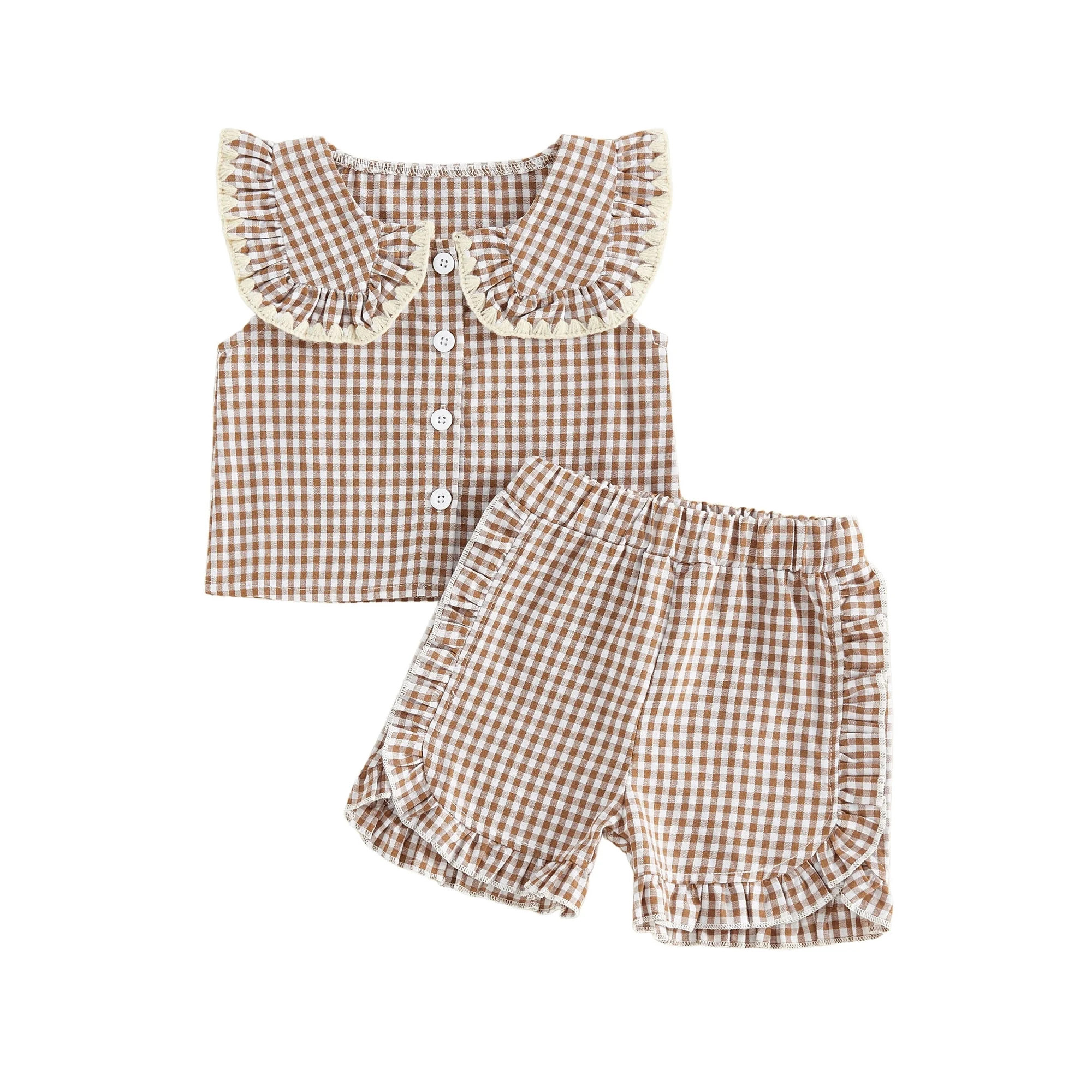Loicainy Baby Toddler Girl Summer Outfits Plaid Clothes Set 6 12 18 24 Months 2T 3T 4T Sleeveless... | Walmart (US)