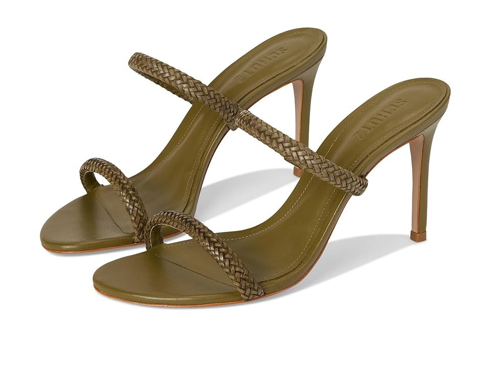 Schutz Taliah Woven Women's Sandals Matcha : 9.5 M, Leather | Zappos