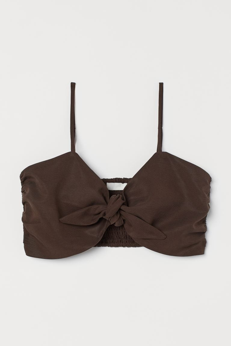 Lyocell-blend tie-front crop top | H&M (UK, MY, IN, SG, PH, TW, HK)