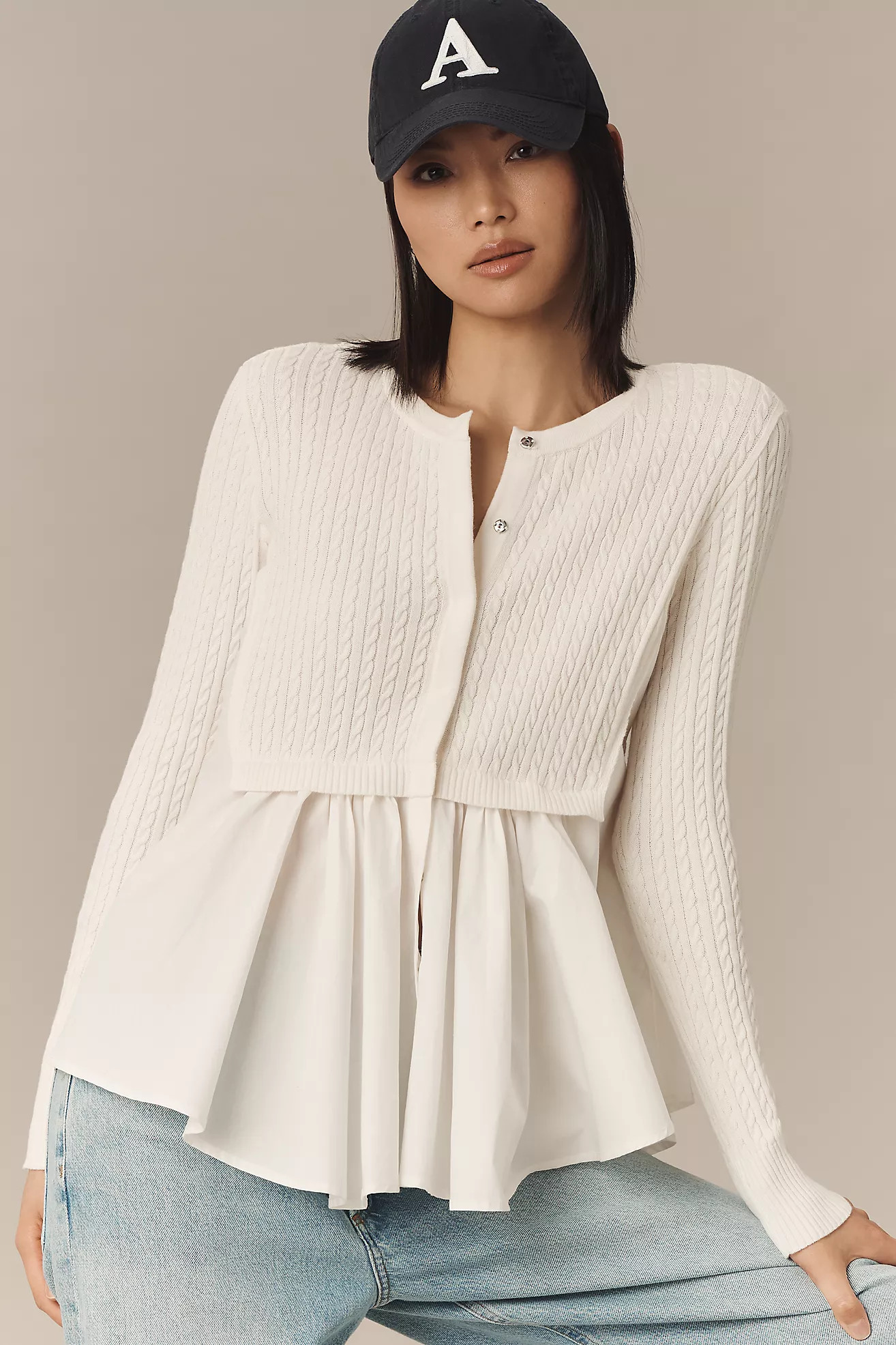 By Anthropologie Twofer Cable Cardigan Sweater | Anthropologie (US)