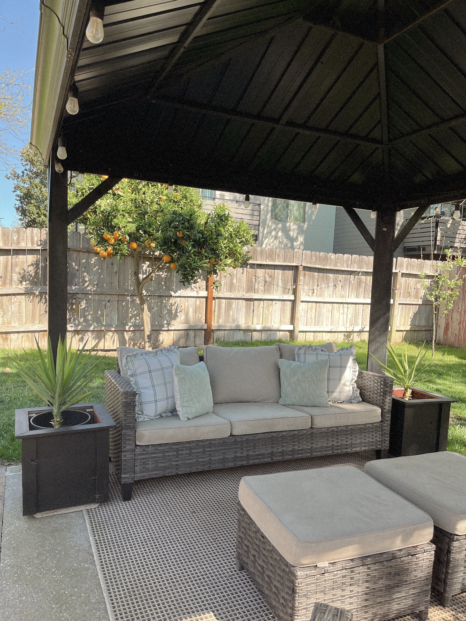 Spring vibes in our backyard, love our patio set 🫶🏼🌼 (linked a similar gazebo, original is from Lowe’s)

#LTKxTarget #LTKSeasonal
