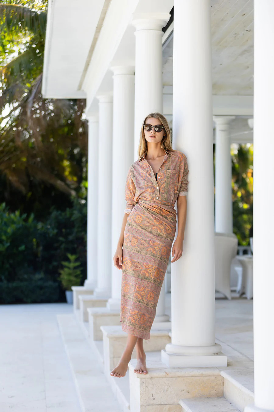 Apricot Vernal Stripe Pareo | Julia Amory