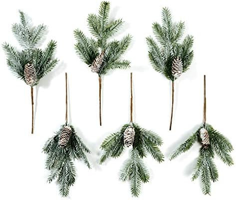 CraftMore Frosted Pine Pick 16" Set of 6 | Amazon (US)