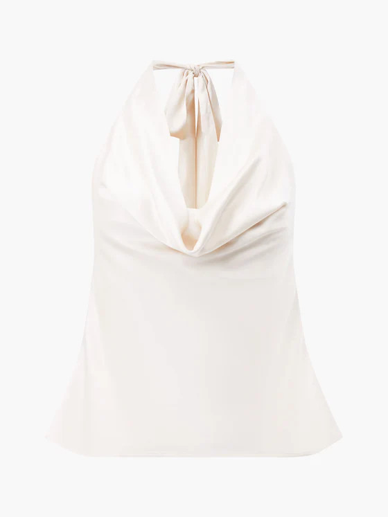 Ennis Eco Satin Cowl Halterneck Top | French Connection (UK)