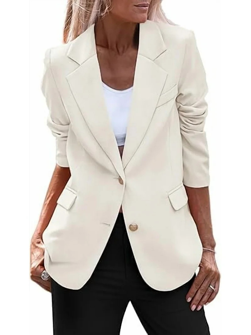PRETTYGARDEN Women's Spring Fall Business Casual Blazers Long Sleeve Notch Lapel Trendy Work Offi... | Walmart (US)