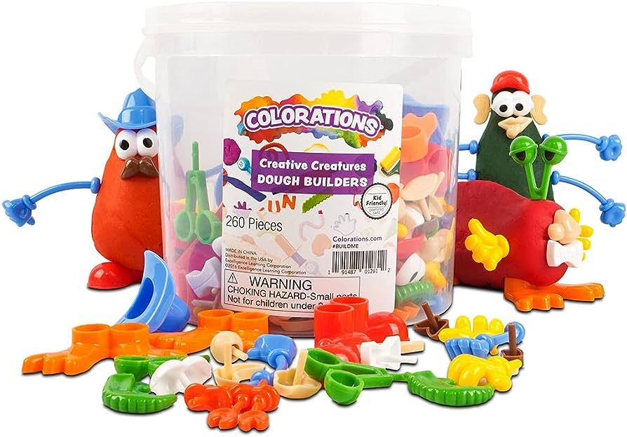 Colorations - BUILDME Creative Creatures Dough Builders (Includes 260 pieces) - Dough & Molding C... | Amazon (US)