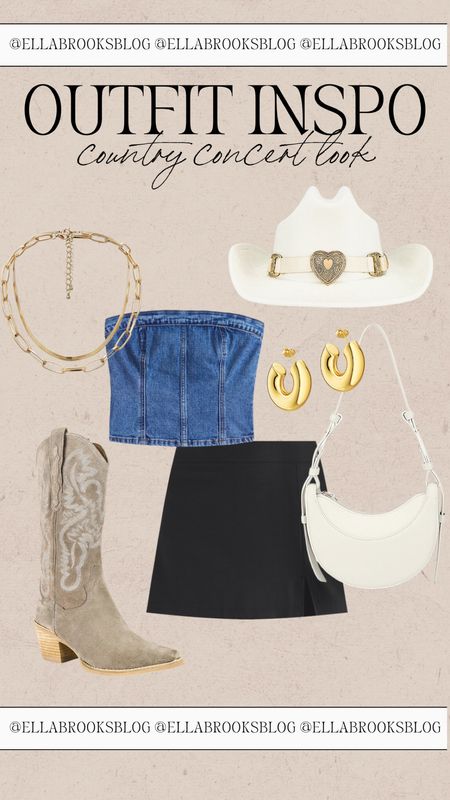 Outfit Inspo: Country Concert Look🤍 country concert, country concert outfit idea, western boots, boots on sale, denim dress, amazon accessories, cowboy boots, denim top, denim outfit pieces, cowboy hat, country concert look, country concert outfits, country concert outfit ideas



#LTKstyletip #LTKFestival #LTKshoecrush