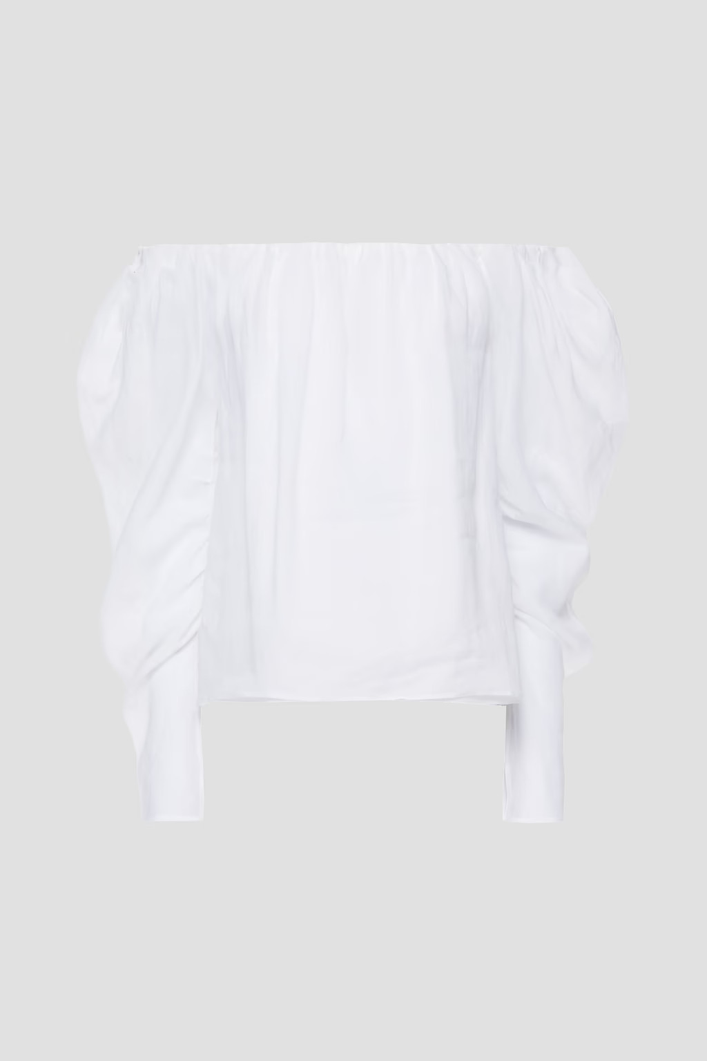 Off-the-shoulder cropped ramie-mousseline top | The Outnet (US and CA)