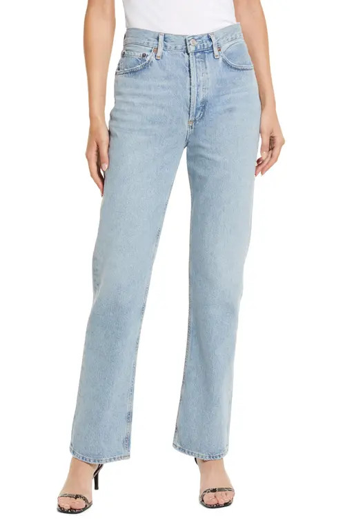 AGOLDE Women's Lana Organic Cotton Straight Leg Jeans in Riptide at Nordstrom, Size 31 | Nordstrom