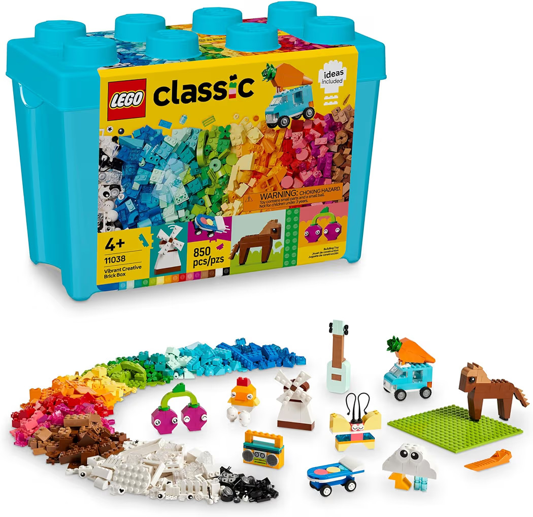 LEGO Classic Vibrant Creative Brick Box Creative Building Set for 4 Year Old Girls and Boys 11038 | Amazon (US)