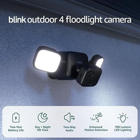 Blink Outdoor 4 Floodlight Camera — Wireless smart security camera, 700 lumens, two-year batter... | Amazon (US)