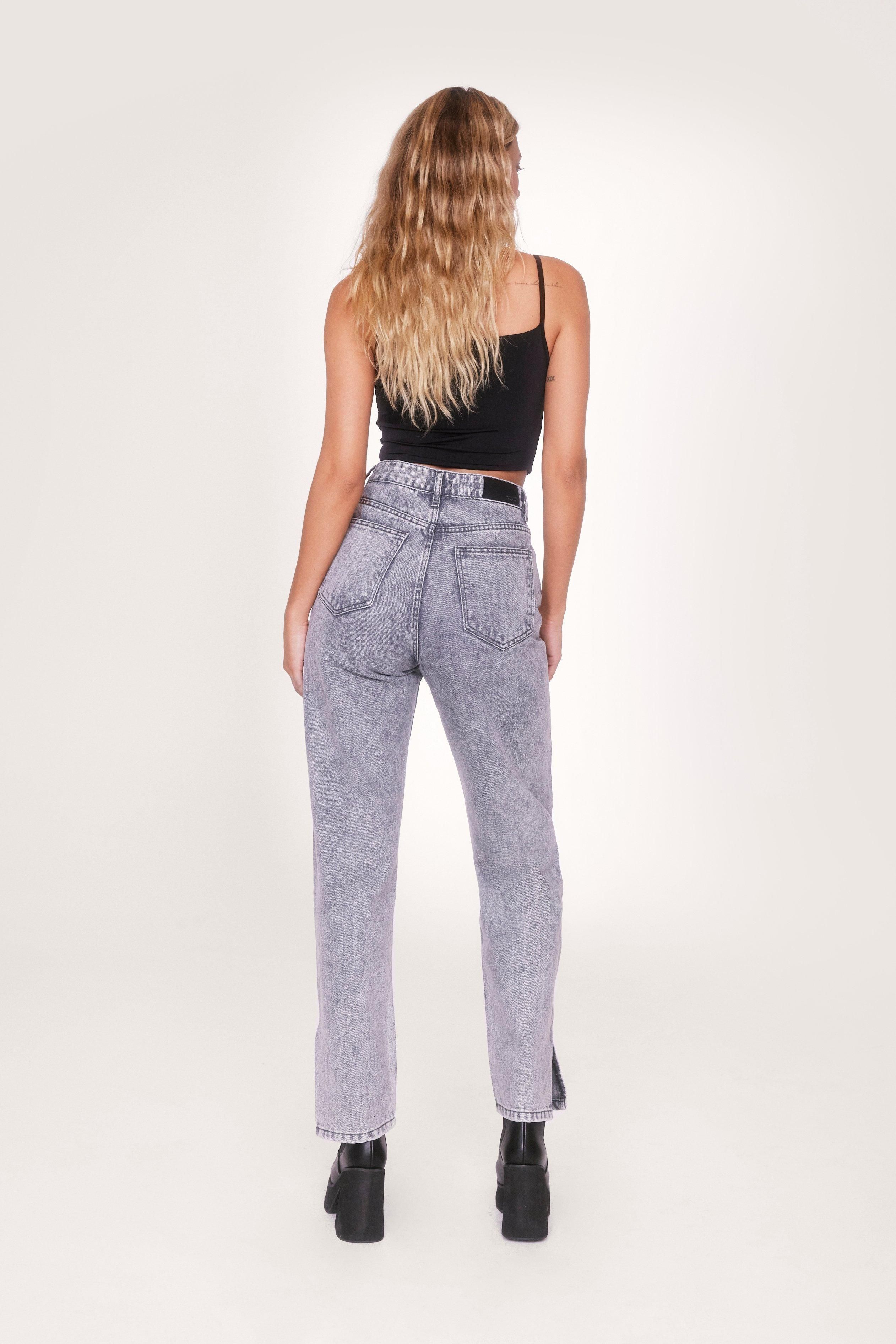 Organic Denim Split Hem Straight Leg Jeans | NastyGal (UK, IE)