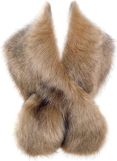 BABEYOND Women's Faux Fur Shawl Party Faux Fur Collar Fur Wraps for Winter Bridal Wedding Cover U... | Amazon (US)