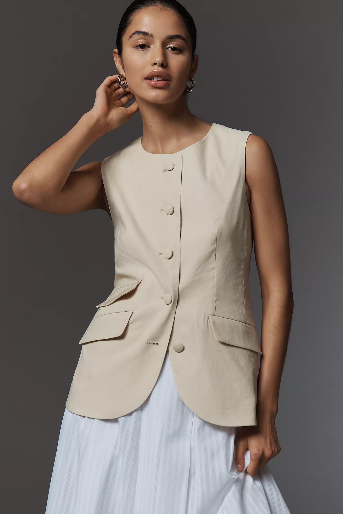 rag & bone Slade Linen Blend Vest | Anthropologie (US)