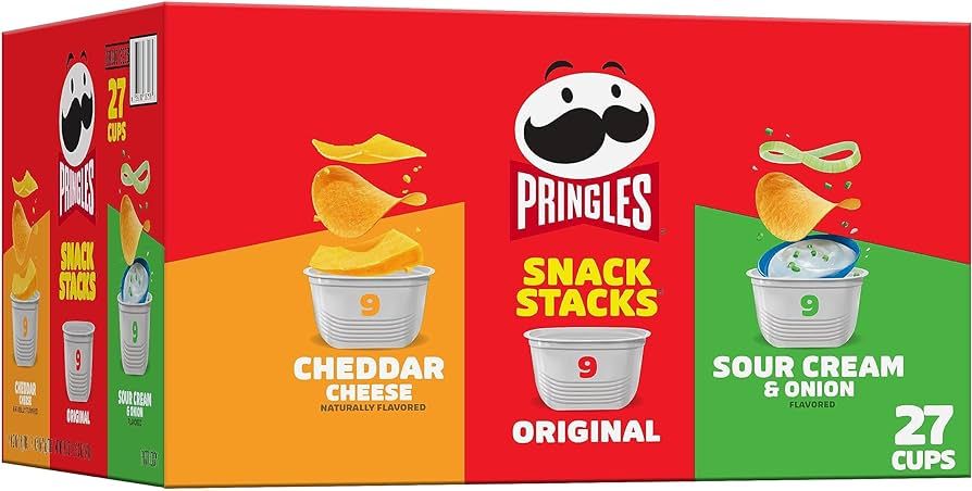 Pringles Potato Crisps Chips, Lunch Snacks, On-the-Go Snacks, Snack Stacks, Variety Pack, 19.3oz ... | Amazon (US)