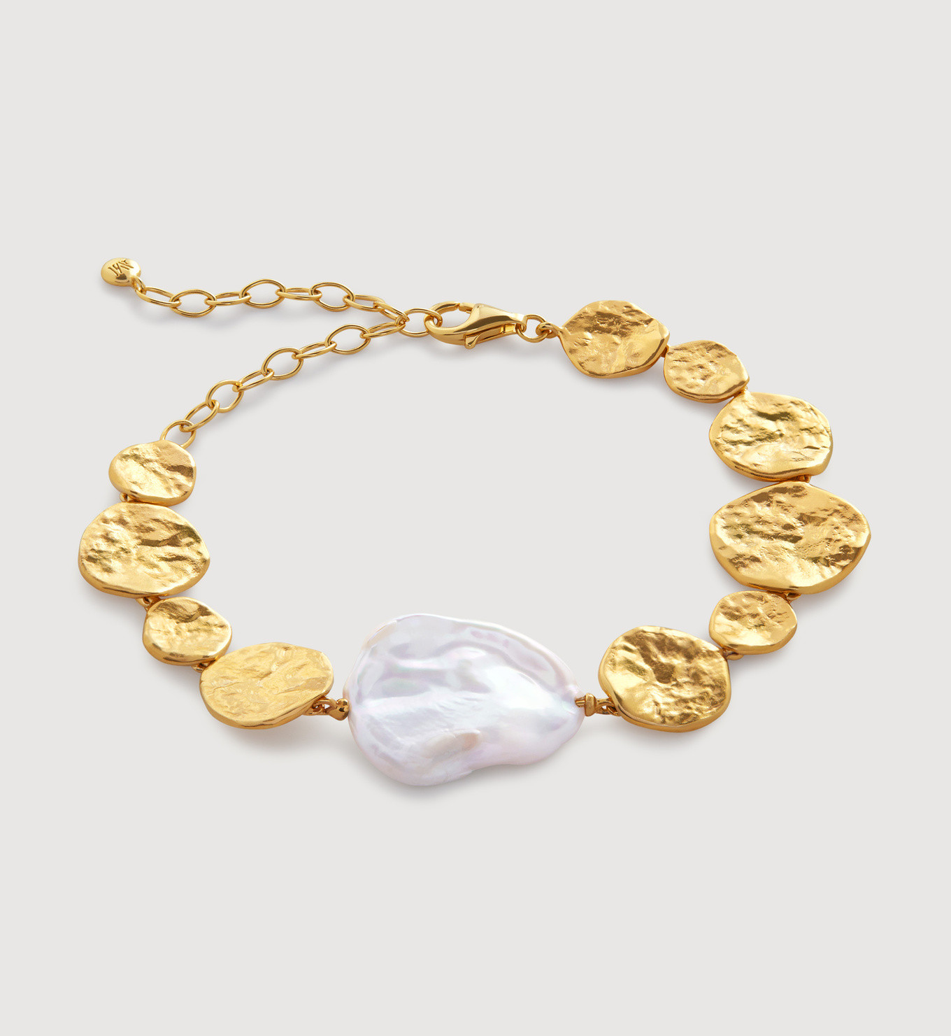 Capri Keshi Pearl Disc Bracelet | Monica Vinader (Global)