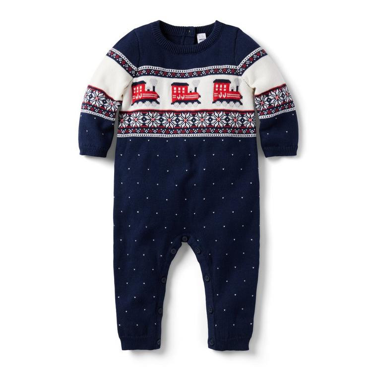 Baby Train Fair Isle One-Piece | Janie and Jack