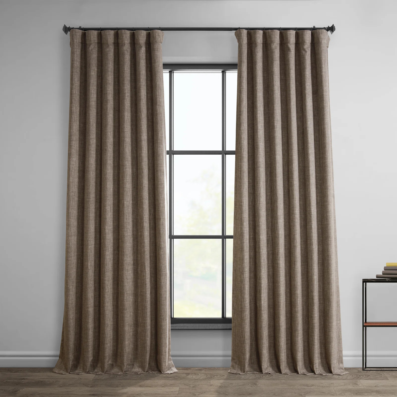 Three Posts™ Ottis Textured Faux Linen Rod Pocket Room Darkening Curtains for Bedroom & Living ... | Wayfair North America