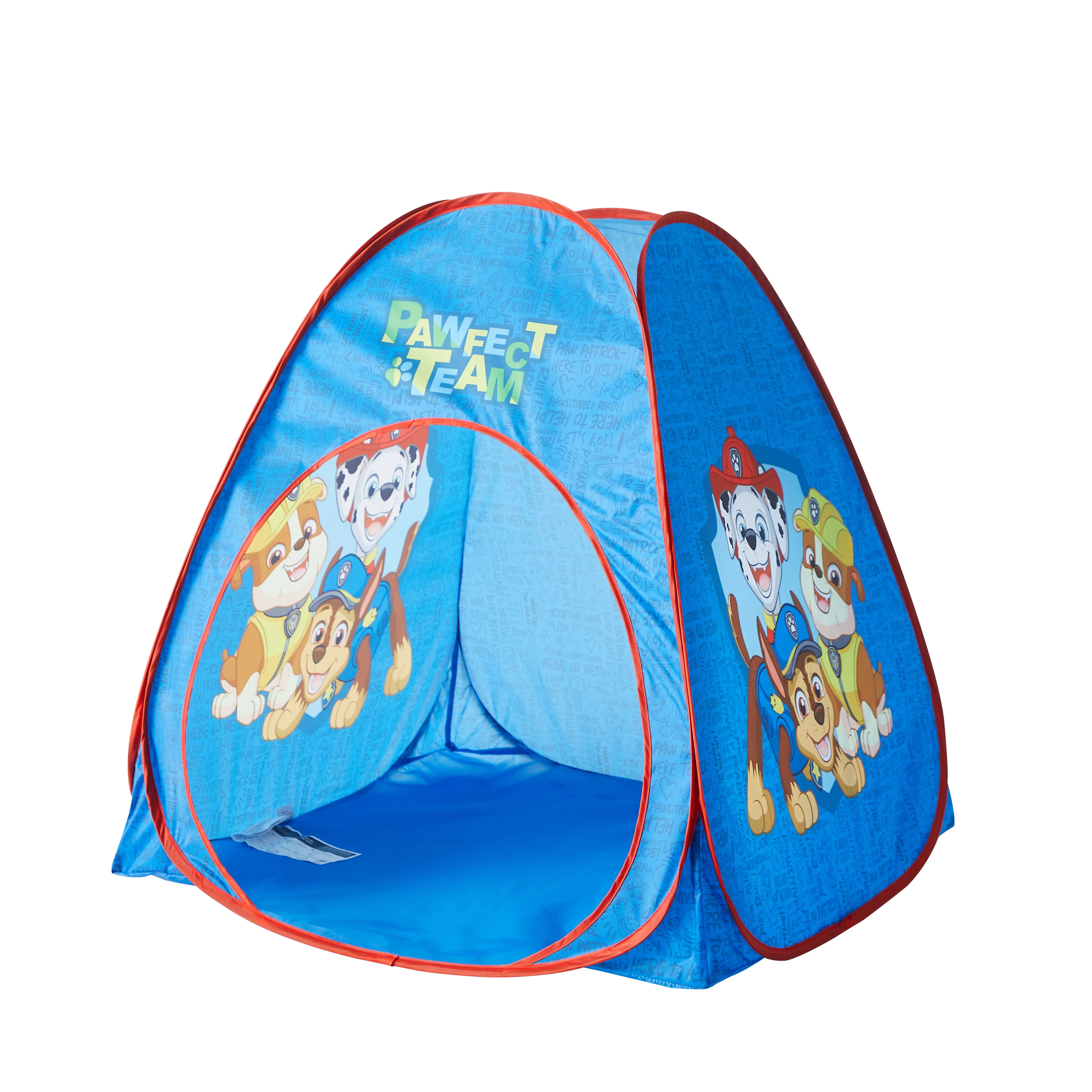 Paw Patrol 3pc Tent Set with Pillow and Flashlight, Blue/Red, Unisex, Toddler | Walmart (US)