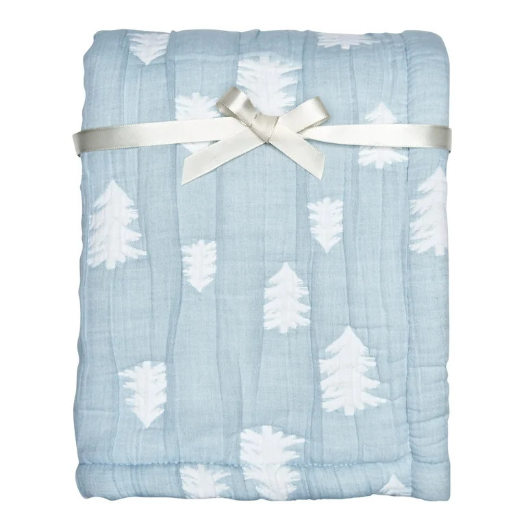 Modern Moments By Gerber Baby Boy Jacquard Gauze Blanket, Blue | Walmart (US)