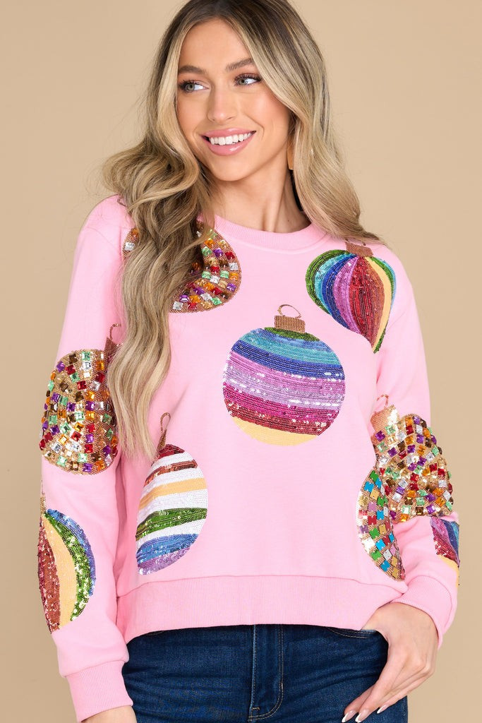 Ornament Pink Sweatshirt | Red Dress 