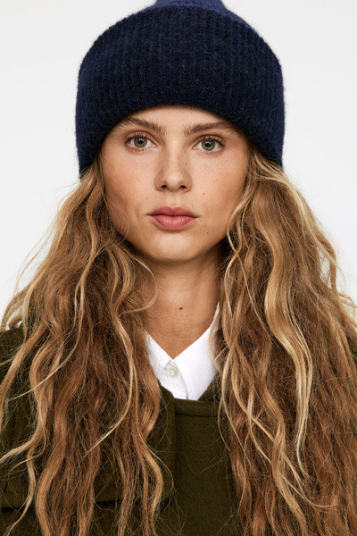 Beanie aus Alpaka- und Merinowolle – Dunkelblau – ARKET AT | Arket EU