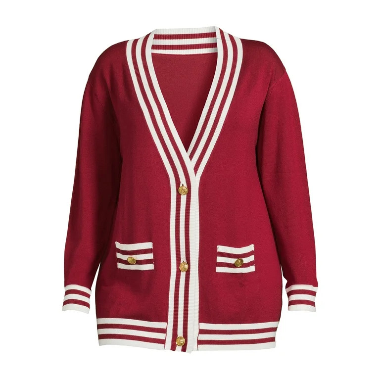 Attitude Unknown Women's Plus Size Varsity Cardigan | Walmart (US)