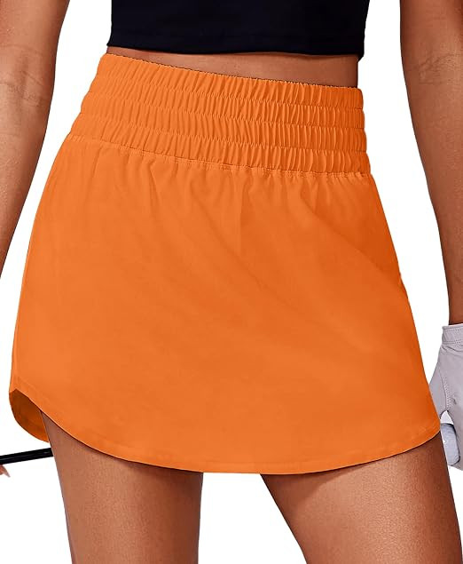 PINSPARK 16" Golf Skirts for Women High Elastic Waisted Skort 2 Pockets | Amazon (US)