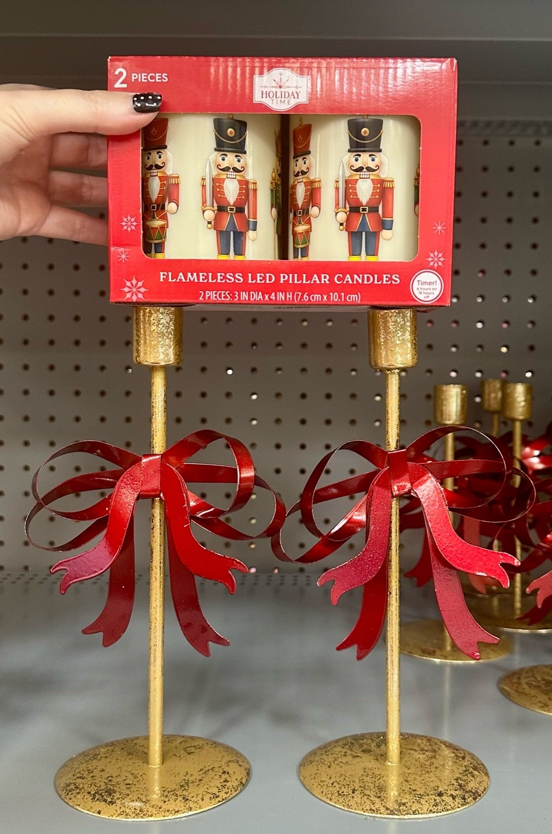 Nutcracker LED Timer Candles & Bow Candlesticks (these come in 2 sizes) 

Christmas Decor. Christmas Decorations. Deck the Halls. Traditional Christmas. Walmart Christmas

#LTKSeasonal #LTKHome #LTKdayinmylife