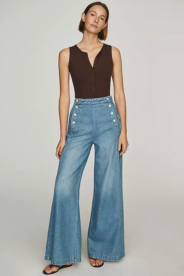 MOTHER Sugar Cone Sailor High-Rise Wide-Leg Jeans | Anthropologie (US)