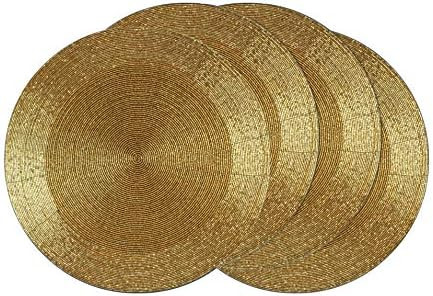 COTTON CRAFT Glitz Handmade Beaded Charger Placemats - Set of 4 - Halloween Harvest Autumn Fall Holi | Amazon (US)