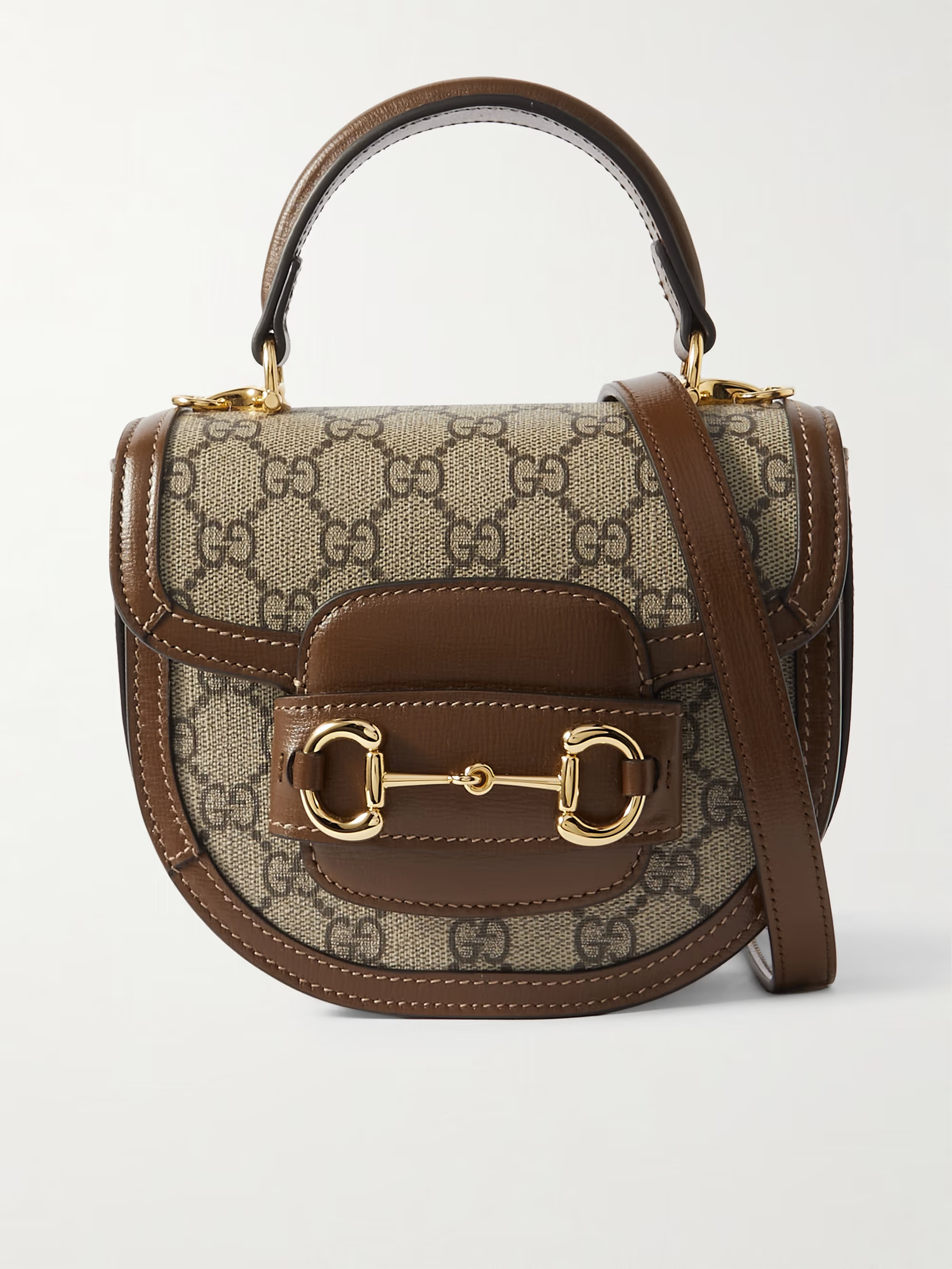 GUCCIHorsebit 1955 small leather-trimmed printed coated-canvas shoulder bag | NET-A-PORTER (US)