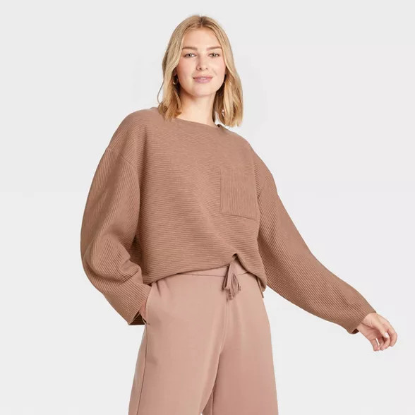 Women's Long Sleeve Ottoman T-Shirt - A New Day™ | Target