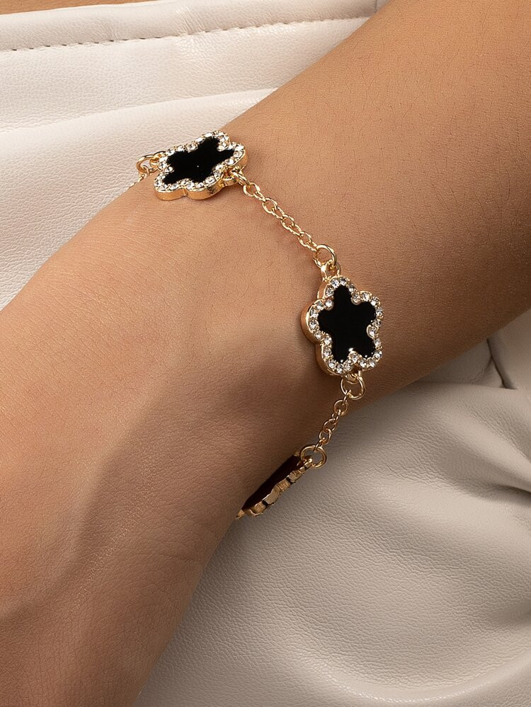 Rhinestone Flower Decor Bracelet | SHEIN