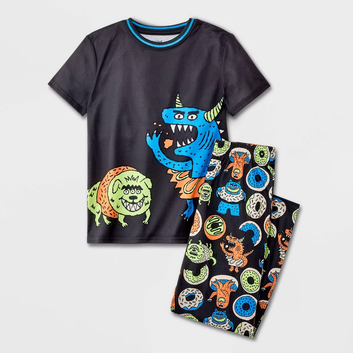 Boys' 2pc 'Monster' Short Sleeve Pajama Set - Cat & Jack™ Gray M | Target