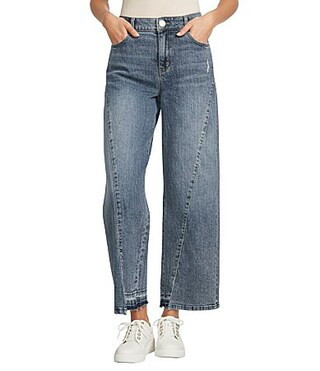 Democracy Absolution� Skyrise Uneven Hem Wide-Leg Jeans - 12 | Dillard's