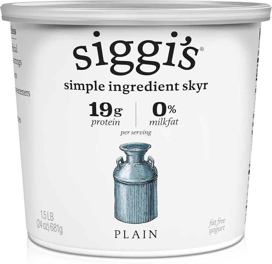 siggi\u2019s Icelandic Skyr Nonfat Yogurt, Plain, 24 oz Tub | Amazon (US)