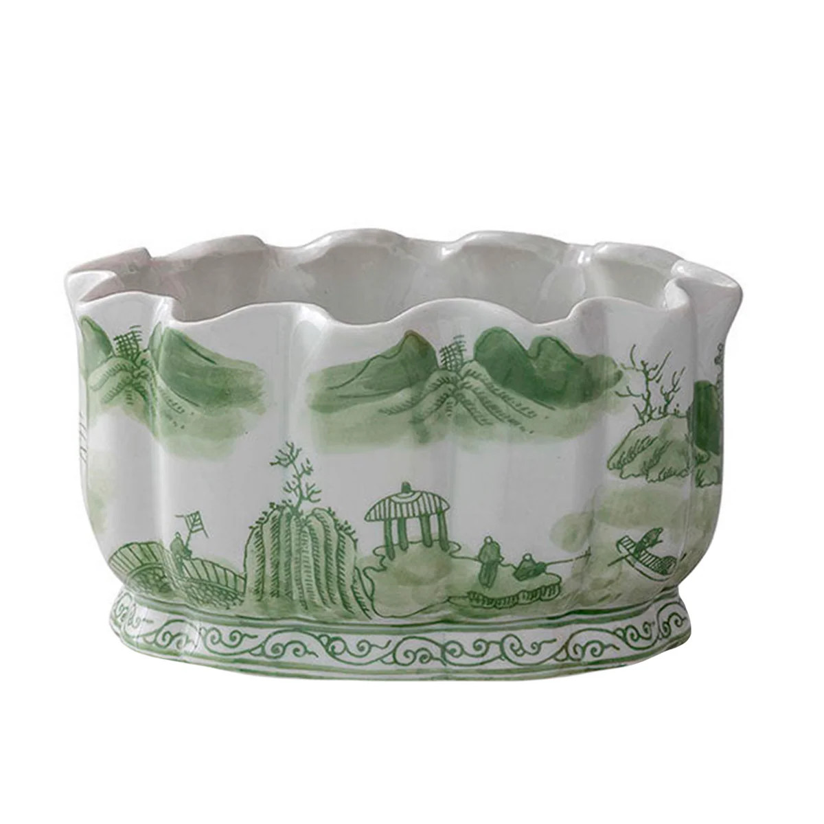 Green Willow Scallop Planter | The Well Appointed House, LLC