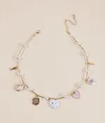 Faux Pearl Charm Necklace | Buckle