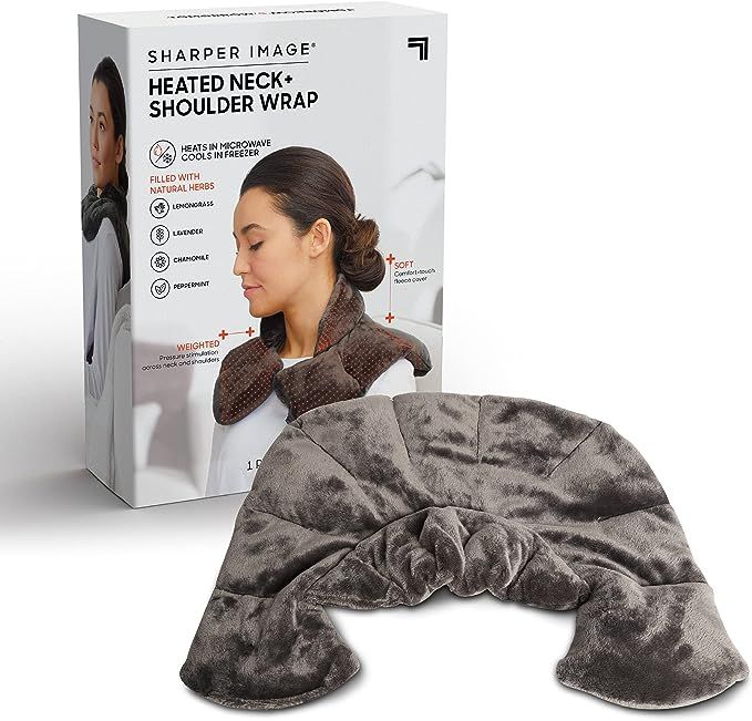 SHARPER IMAGE Warm & Cooling Herbal Aromatherapy Neck & Shoulder Plush Wrap Pad for Soothing Musc... | Amazon (US)