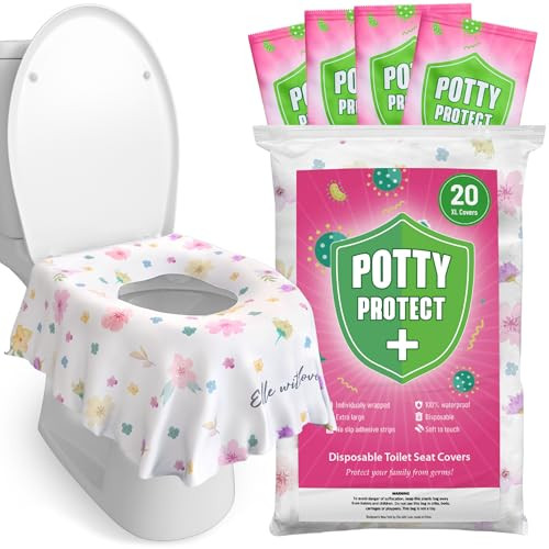 Eli with Love 20 Pack Extra Large Disposable Toilet Seat Cover (Floral) – Toddler Toilet Covers For Full Coverage On Toilet or Potty – Ideal Travel Toilet Seat Covers For Kids and Adults | Amazon (US)